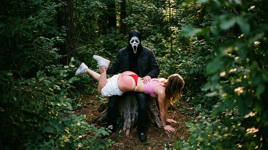 Ghostface Spanks Sexy Young Woman in the Forest